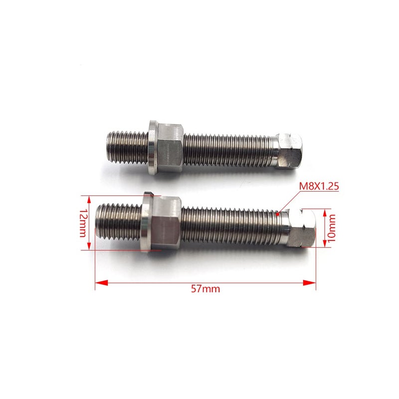 PROOTOM Motorcycle Titanium Alloy Chain Adjuster Bolt 1 Pair M8*1.25 Motocross for CRF WRF YZF KXF RMZ Dirt Bike (M8 Natual) - Image 2